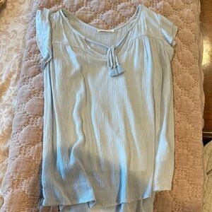 Lovestitch Sky Blue Blouse with Tie-Front